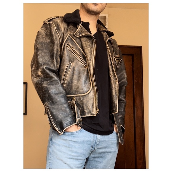 2BU Other - 1980’s Leather Motorcycle Jacket (Brand-California 2BU) - L/XL